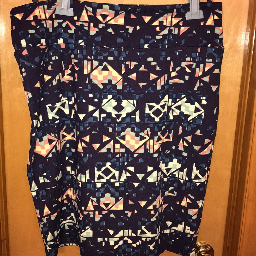 Purple Aztec Print Pencil Skirt